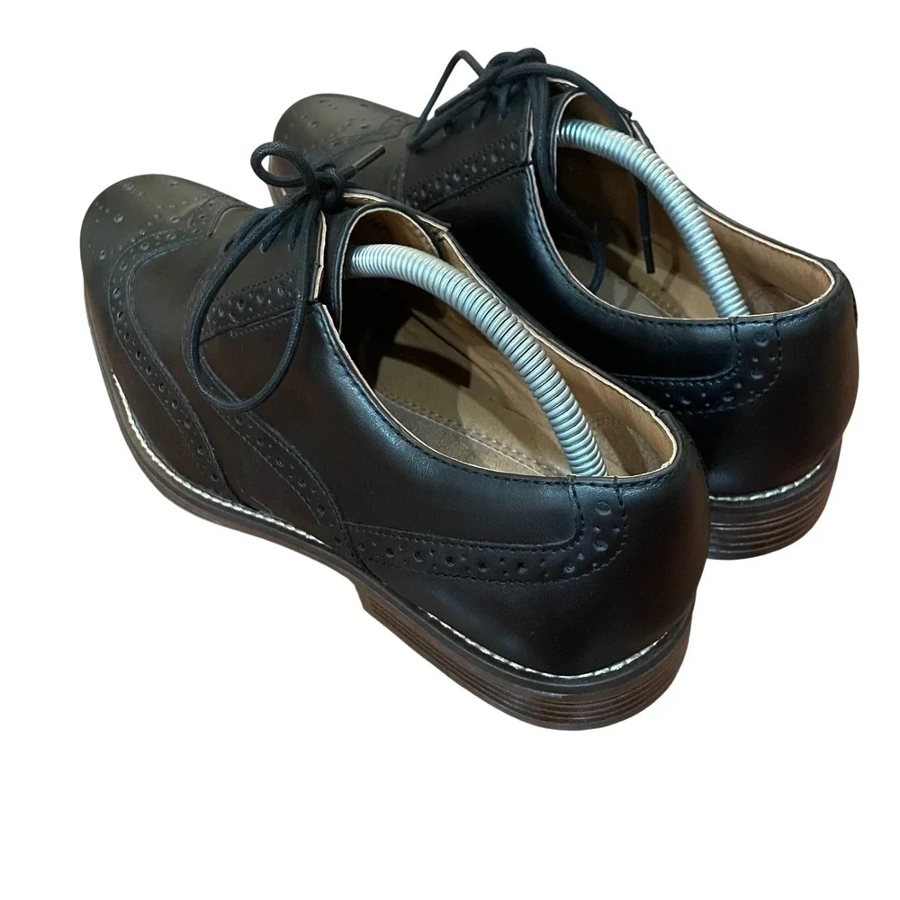 Dockers Wingtip Oxford Mens Black Memory Foam Brogue Dress Shoes 11M